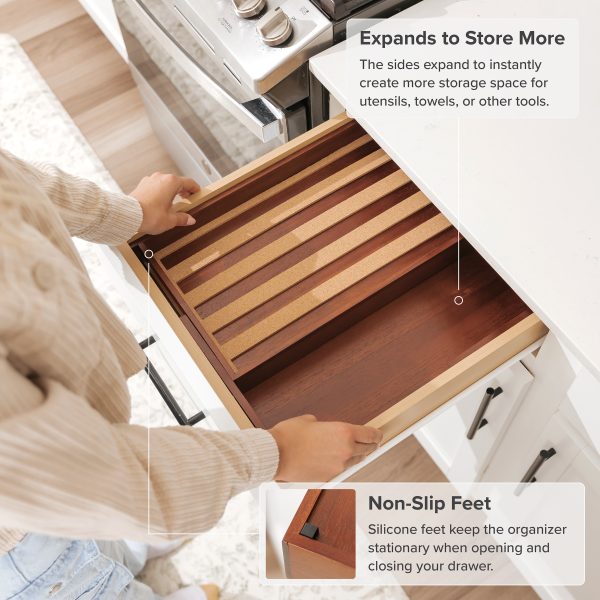 Acacia Spice Drawer Organizer (Expands 10.5 to 18.5 in) - Image 6