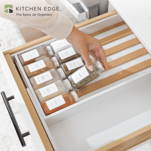 Bamboo Spice Drawer Organizer Whit Finish (Expands 10.5 to 18.5 in) - Image 2