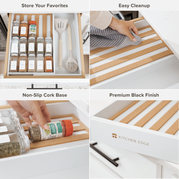 Bamboo Spice Drawer Organizer Whit Finish (Expands 10.5 to 18.5 in) - Image 3
