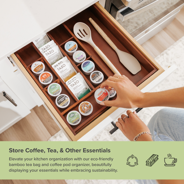 Acacia Tea Bags & Coffee Pods Drawer Organizer - Image 5