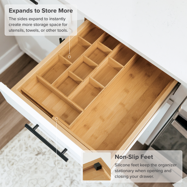 Bamboo Tea Bags & Coffee Pods Drawer Organizer - Image 6