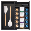 Bamboo Tea Bags & Coffee Pods Drawer Organizer Black Finish