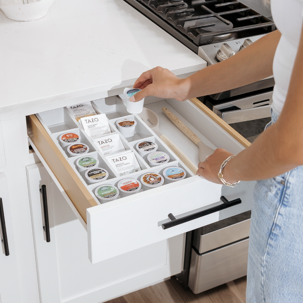 Bamboo Tea Bags & Coffee Pods Drawer Organizer White Finish - Image 7