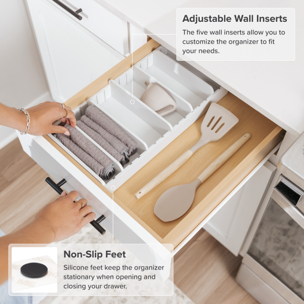 Bamboo Kitchen Towel and Food-Storage Organizer White Finish - Image 6