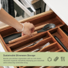 Acacia Drawer Organizer for Silverware & Utensils (Expands 11-19in) - Image 5