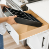 Bamboo Drawer Organizer for Silverware & Utensils - Black Finish (Expands 11-19in) - Image 8