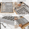 Bamboo Drawer Organizer for Silverware & Utensils - Gray Finish (Expands 10.5-19in) - Image 3