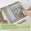 Bamboo Drawer Organizer for Silverware & Utensils - Gray Finish (Expands 10.5-19in) - Image 5