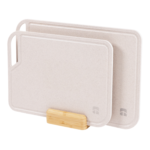 Rice Fiber Cutting Board Set with Bamboo Stand
