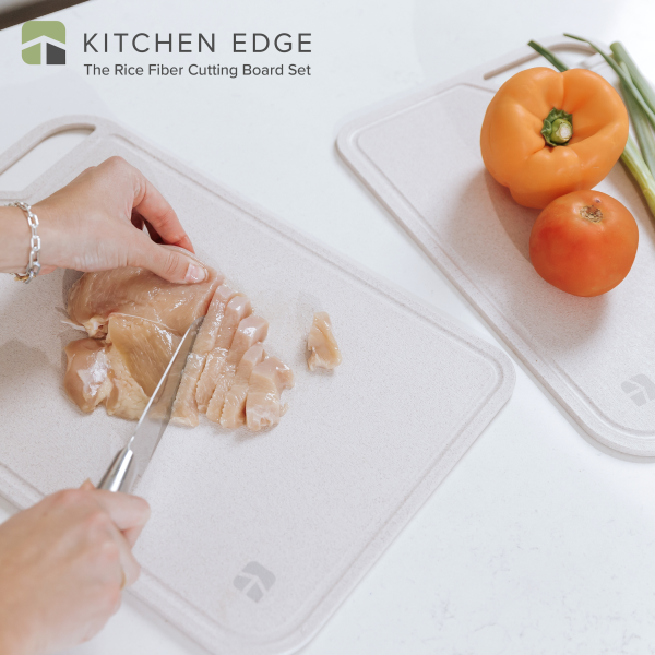 Rice Fiber Cutting Board Set with Bamboo Stand - Image 2