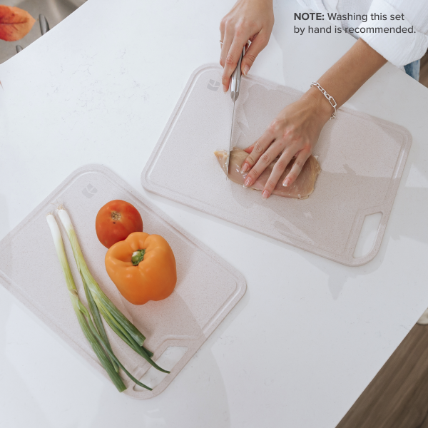 Rice Fiber Cutting Board Set with Bamboo Stand - Image 7