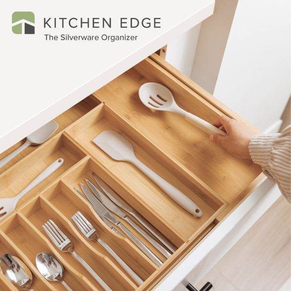 Bamboo Drawer Organizer for Silverware & Utensils (Expands 16-28in) - Image 2