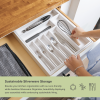 Bamboo Drawer Organizer for Silverware & Utensils - White Finish (Expands 15.75-28in) - Image 6