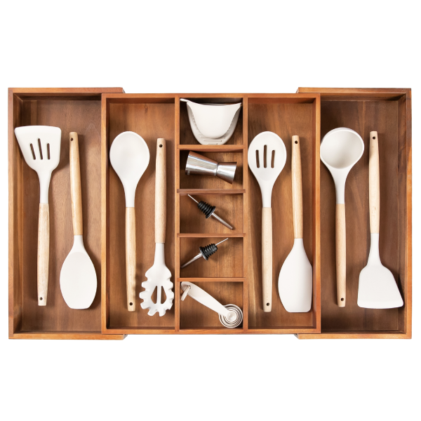 Acacia Utensils & Junk Drawer Organizer (Expands 16-28in)