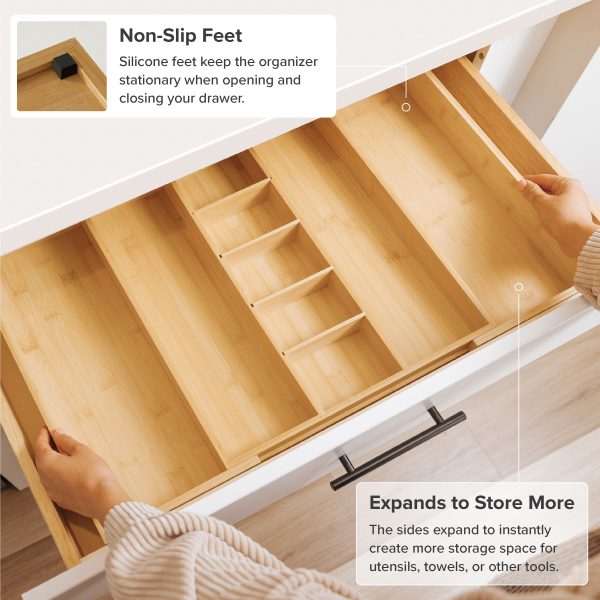 Bamboo Utensils & Junk Drawer Organizer (Expands 16-28in) - Image 6