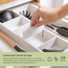 Bamboo Utensils & Junk Drawer Organizer - White Finish (Expands 16-28in) - Image 4