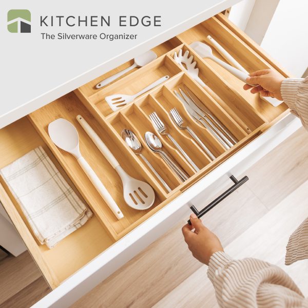 Bamboo Drawer Organizer for Silverware & Utensils (Expands 14.5-25in) - Image 2