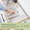 Bamboo Drawer Organizer for Silverware & Utensils White Finish (Expands 14.75-25in) - Image 5