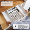 Bamboo Drawer Organizer for Silverware & Utensils White Finish (Expands 14.75-25in) - Image 6