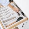Bamboo Drawer Organizer for Silverware & Utensils White Finish (Expands 14.75-25in) - Image 7