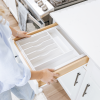 Bamboo Drawer Organizer for Silverware & Utensils White Finish (Expands 14.75-25in) - Image 8
