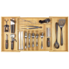 Bamboo Drawer Organizer for Silverware & Utensils (Expands 18.5-33in)