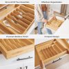 Bamboo Drawer Organizer for Silverware & Utensils (Expands 18.5-33in) - Image 3