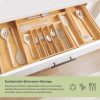 Bamboo Drawer Organizer for Silverware & Utensils (Expands 18.5-33in) - Image 5
