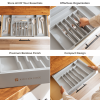 Bamboo Drawer Organizer for Silverware & Utensils - Gray Finish (Expands 18.5-33in) - Image 2