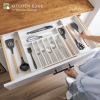 Bamboo Drawer Organizer for Silverware & Utensils - White Finish (Expands 18.5-33in) - Image 2