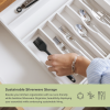 Bamboo Drawer Organizer for Silverware & Utensils - White Finish (Expands 18.5-33in) - Image 5