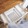Bamboo Drawer Organizer for Silverware & Utensils - White Finish (Expands 18.5-33in) - Image 8
