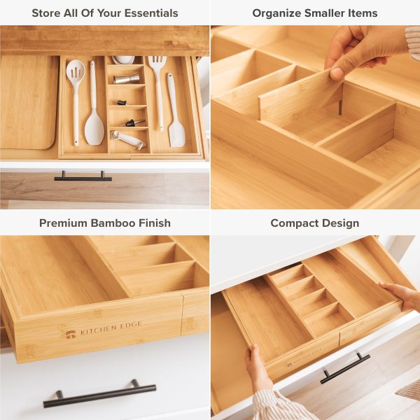 Bamboo Utensils & Junk Drawer Organizer (Expands 18.5-33in) - Image 3