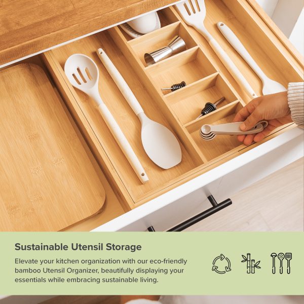 Bamboo Utensils & Junk Drawer Organizer (Expands 18.5-33in) - Image 5