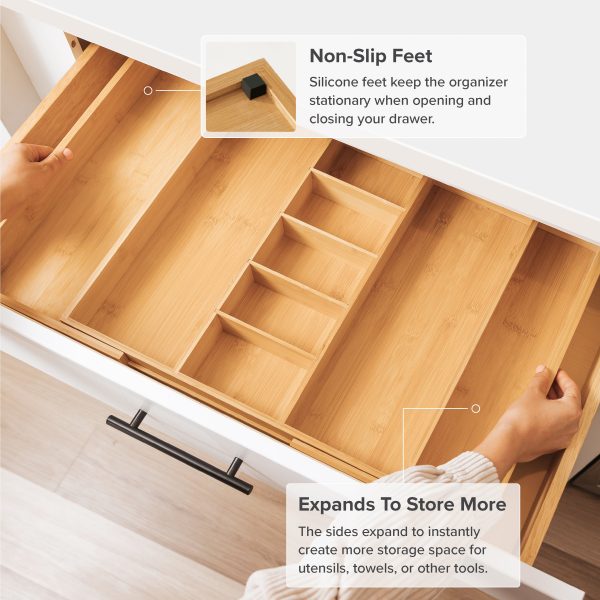 Bamboo Utensils & Junk Drawer Organizer (Expands 18.5-33in) - Image 6