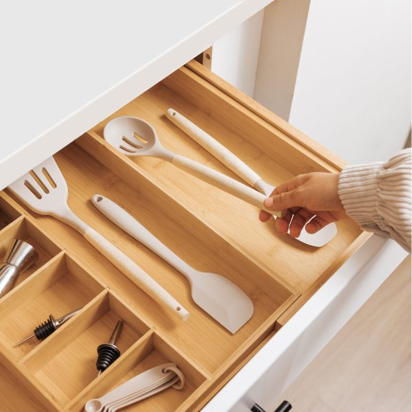 Bamboo Utensils & Junk Drawer Organizer (Expands 18.5-33in) - Image 7