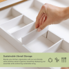 Bamboo Utensils & Junk Drawer Organizer - White Finish (Expands 18.5-33in) - Image 5