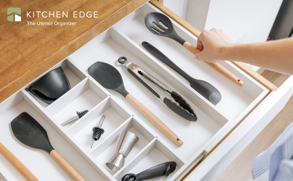 Bamboo Utensils & Junk Drawer Organizer - White Finish (Expands 18.5-33in) - Image 8